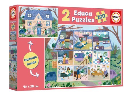 Kids' 100-300 piece puzzles - Puzzle Dom Inside&Outside House Educa - 3