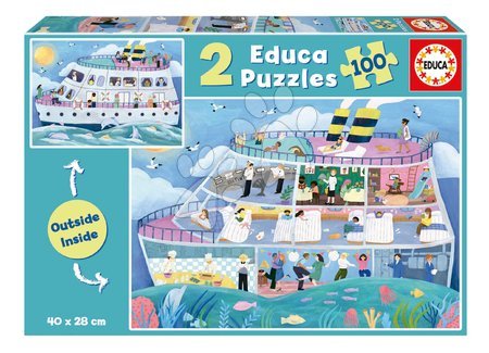 Puzzle pentru copii 100 - 300 de bucăți - Puzzle Vapor Inside&Outside Vessel Educa