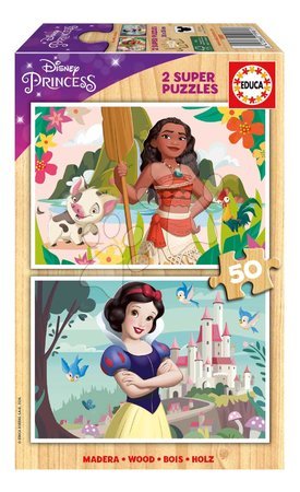 Wooden Disney puzzles - Drevené puzzle Moana a Snehulienka Disney Educa