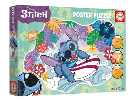 Rompecabezas infantiles de 100-300 piezas - Puzzle plagát Stitch Disney Educa - 3