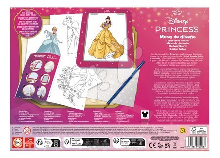 Rajzolás és festés - Kreatív alkotás táblagéppel Light Table Disney Princess Educa - 2