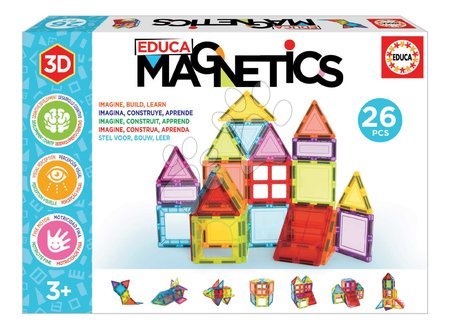 Building and construction toys - Stavebnica 3D magnetická malá Magnetics Building Tiles Educa