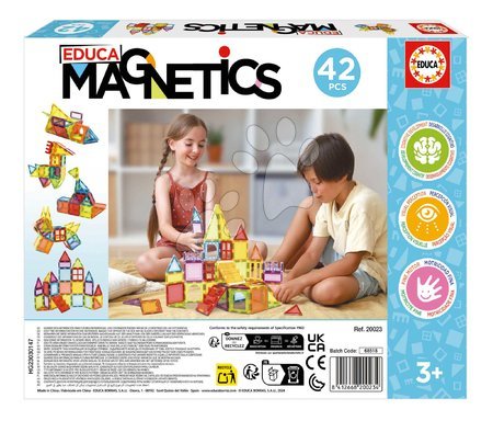 BIG-Bloxx building toys - Stavebnica 3D magnetická stredná Magnetics Building Tiles Educa - 3