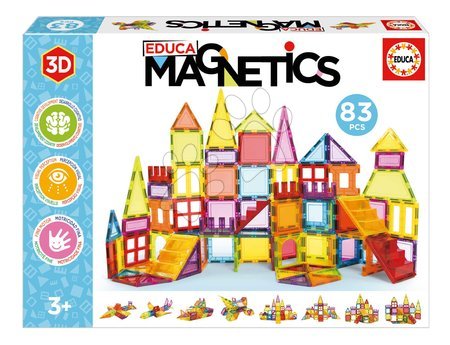 Building and construction toys - Stavebnica 3D magnetická extra veľká  Magnetics Building Tiles Educa