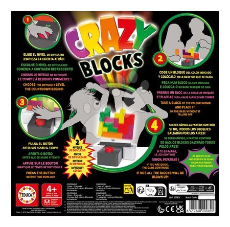 Idegennyelvű társasjátékok - Társasjáték kockarakás Crazy Blocks Educa - 2