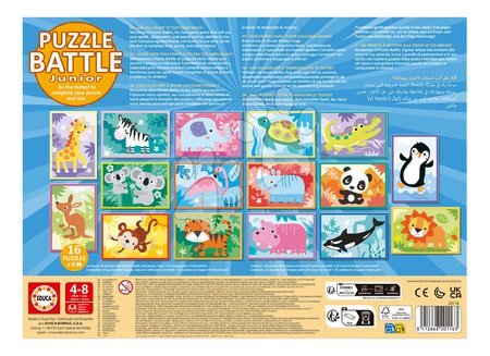 Rompecabezas infantiles de hasta 100 piezas - Puzzle Battle zvieratá Animals Junior Educa - 2