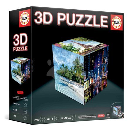 3D puzzles - Puzzle cestovateľské 3D Cube Travel Educa