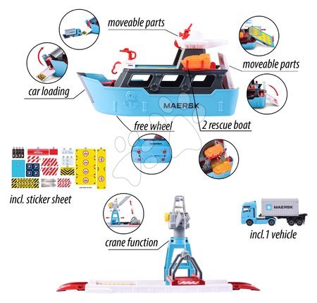 Garáže - Garáž nákladná loď Creatix Logistic Freight Ship Majorette - 4