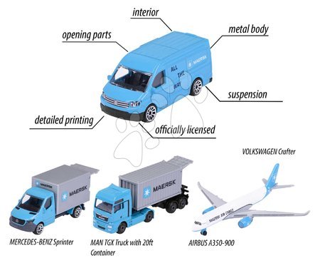 Play vehicle sets - MAERSK Transport Cars 4 Pieces Giftpack Majorette - 3