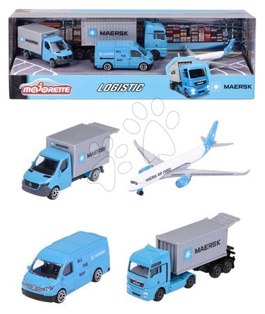 Játékautó szettek - Kisautók szállítók MAERSK 4 Pieces Giftpack Majorette - 5