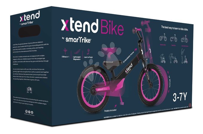 Vélos pour enfants 12 - Bicyclette et draisienne 2 en 1 Xtend Bike Pink smarTrike - 9