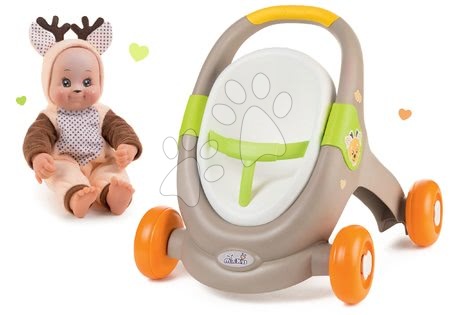 Passeggini per bambole dai 12 mesi - Set girello e passeggino con seggiolino auto animali Animal MiniKiss 3in1 Smoby con freno - 19