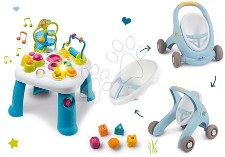 Chodziki dla dzieci  - Zestaw chodzik i wózek z hamulcem Croc Baby Walker Minikiss 3w1 Smoby  - 6