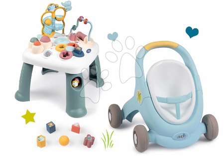 Minikiss - Set de marche et poussette avec frein Croc Baby Walker Minikiss 3in1 Smoby