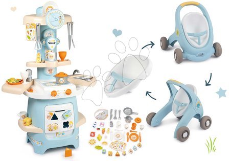 Dječje hodalice - Set hodalica i kolica s kočnicom Croc Baby Walker Minikiss 3in1 Smoby  - 3