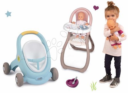 Minikiss - Set de marche et poussette avec frein Croc Baby Walker Minikiss 3in1 Smoby