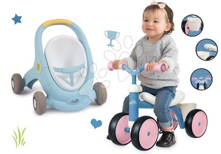 Detské chodítka - Set chodítko a kočík s brzdou Croc Baby Walker Minikiss 3in1 Smoby  - 38