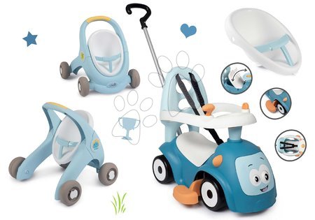 Chodziki dla dzieci  - Zestaw chodzik i wózek z hamulcem Croc Baby Walker Minikiss 3w1 Smoby  - 6