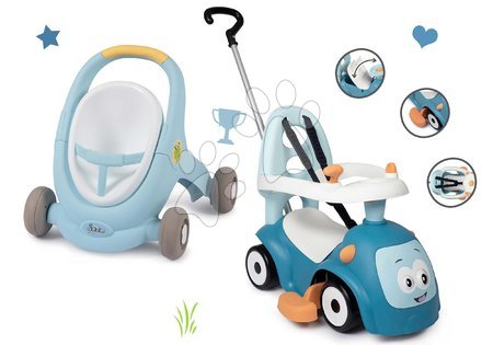 Chodziki dla dzieci  - Zestaw chodzik i wózek z hamulcem Croc Baby Walker Minikiss 3w1 Smoby  - 4