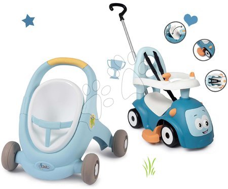 Chodziki dla dzieci  - Zestaw chodzik i wózek z hamulcem Croc Baby Walker Minikiss 3w1 Smoby  - 3