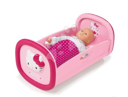 Játékbaba kiságyak és bölcsők - Bölcső játékbabának 42 cm Hello Kitty Smoby