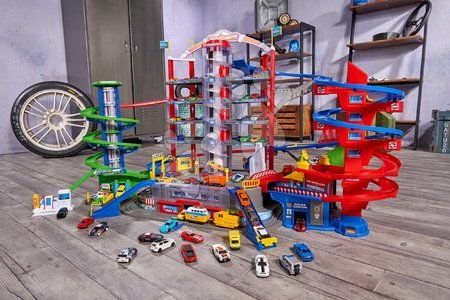 Garázsok - Építőjáték 7 szintes garázs 2 motoros lifttel Super City Garage Majorette - 6