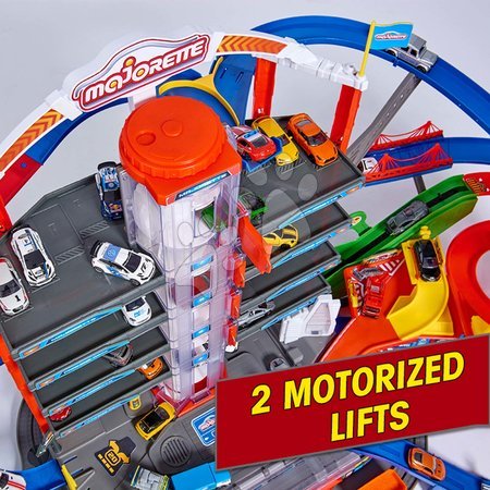 Garázsok - Építőjáték 7 szintes garázs 2 motoros lifttel Super City Garage Majorette - 28