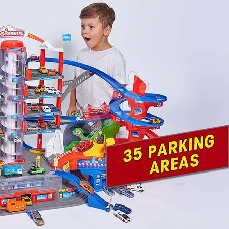 Garázsok - Építőjáték 7 szintes garázs 2 motoros lifttel Super City Garage Majorette - 8