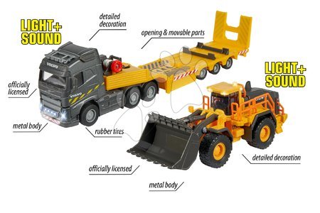 Maszyny budowlane - Ciężarówka z ładowarką Volvo Truck & Wheel Loader Majorette - 3