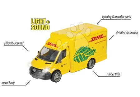 Spielzeugautos - Transporter-Spielzeugauto Mercedes-Benz Sprinter DHL Majorette - 4