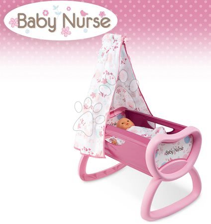 Postieľky a kolísky pre bábiky - Kolíska s baldachýnom Baby Nurse Smoby - 4