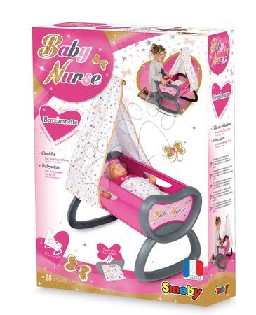 Játékbaba kiságyak és bölcsők - Bölcső 42 cm játékbabának Baby Nurse Arany sorozat Smoby - 4