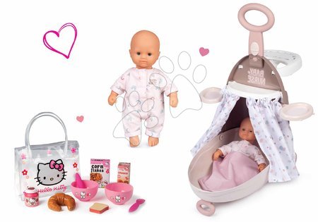 Smoby - Set prebaľovací vozík pre bábiku Baby Nurse Zlatá edícia Smoby