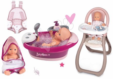 Sety od producenta Smoby - Zestaw z kranikiem z wodą bieżącą elektroniczny Violette Baby Nurse Smoby