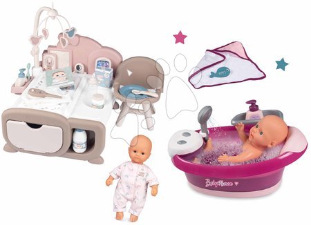 Baby Nurse - Set cădiță cu apă curentă electrică Violette Baby Nurse Smoby 