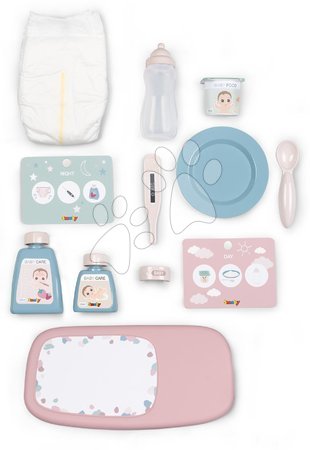 Doplnky pre bábiky - Prebaľovacie potreby v kufríku Vanity Natur D'Amour Baby Nurse Smoby - 3