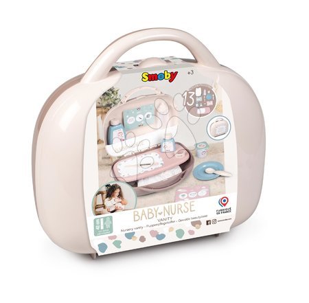 Doplnky pre bábiky - Prebaľovacie potreby v kufríku Vanity Natur D'Amour Baby Nurse Smoby - 11