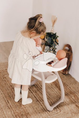 Krzesełka dla lalek - Krzesło jadalniane dla bliźniąt Twin Highchair 2in1 Natur D'Amour Baby Nurse Smoby - 6