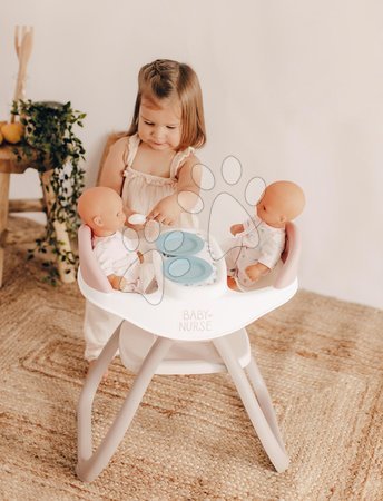 Játékbaba etetőszékek - Etetőszék ikreknek Twin Highchair 2in1 Natur D'Amour Baby Nurse Smoby  - 7