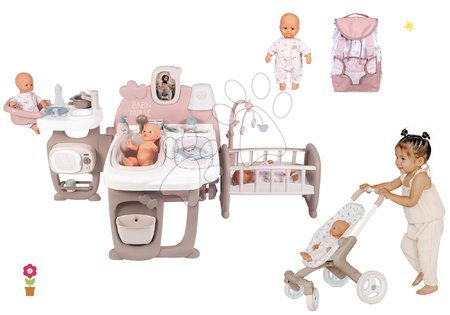 Pečovatelské centrum pro panenky - Set domeček pro panenku Large Doll's Play Center Natur D'Amour Baby Nurse Smoby - 57