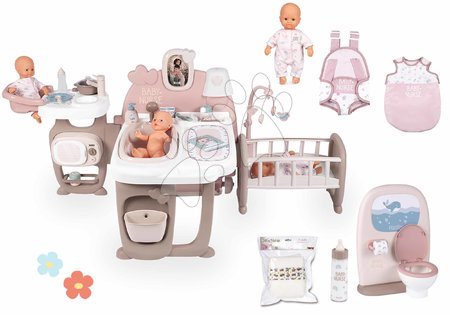 Doll’s play center sets - Set domček pre bábiku v dupačkách Natur D'Amour Baby Nurse Smoby