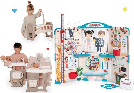 Babacenter - Szett babacenter Large Doll's Play Center Natur D'Amour Baby Nurse Smoby - 47