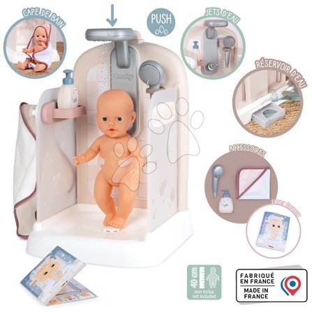 Dolls - Kúpeľňa pre bábiky s funkčnou sprchou Shower Baby Nurse Smoby