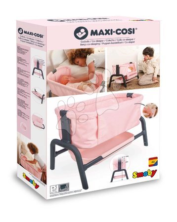 Játékbaba kiságyak és bölcsők - Kiságy Powder Pink Maxi-Cosi&Quinny Co Sleeping Bed Smoby - 4