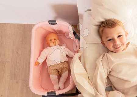 Játékbaba kiságyak és bölcsők - Kiságy Powder Pink Maxi-Cosi&Quinny Co Sleeping Bed Smoby - 9