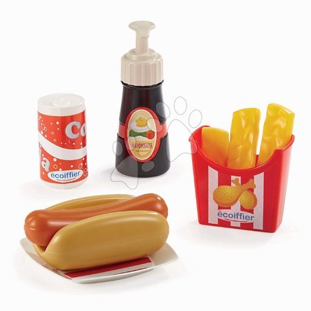 Accesorii și vase de bucătărie de jucărie - Set hot dog cu cartofi prăjiți și băuturi 100% Chef Écoiffier - 2