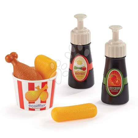 Accesorii și vase de bucătărie de jucărie - Set hot dog cu cartofi prăjiți și băuturi 100% Chef Écoiffier - 4