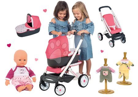 Kočárky pro panenky sety  - Set kočárek hluboký trojkombinace Trio Pastel Maxi Cosi & Quinny 3v1 Smoby - 11