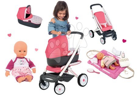 Kočárky pro panenky sety  - Set kočík hlboký trojkombinácia Trio Pastel Maxi Cosi & Quinny 3v1 Smoby - 23