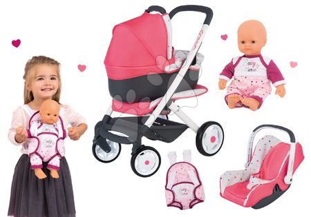 Kočárky pro panenky sety  - Set kočárek hluboký trojkombinace Trio Pastel Maxi Cosi & Quinny 3v1 Smoby - 6